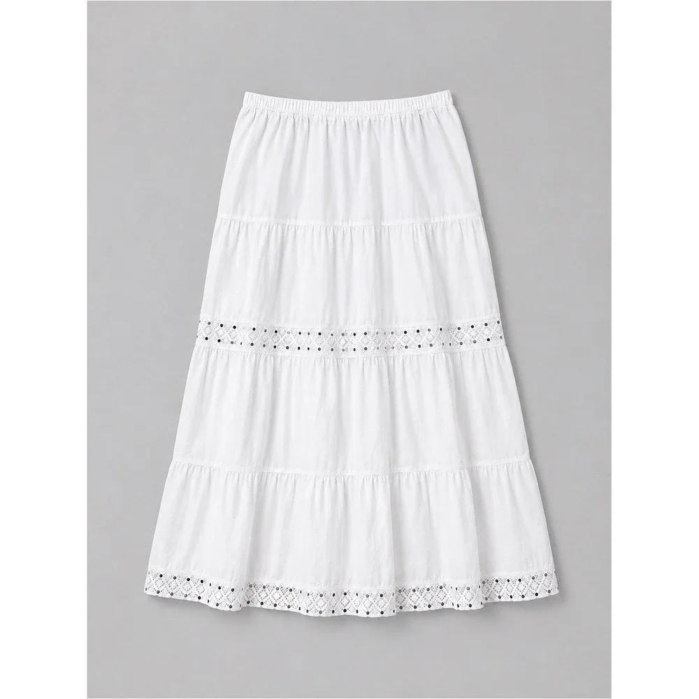 Womens Bohemian Midi Skirt Size 1X Festival Coachella Coastal Cottage Prairie
